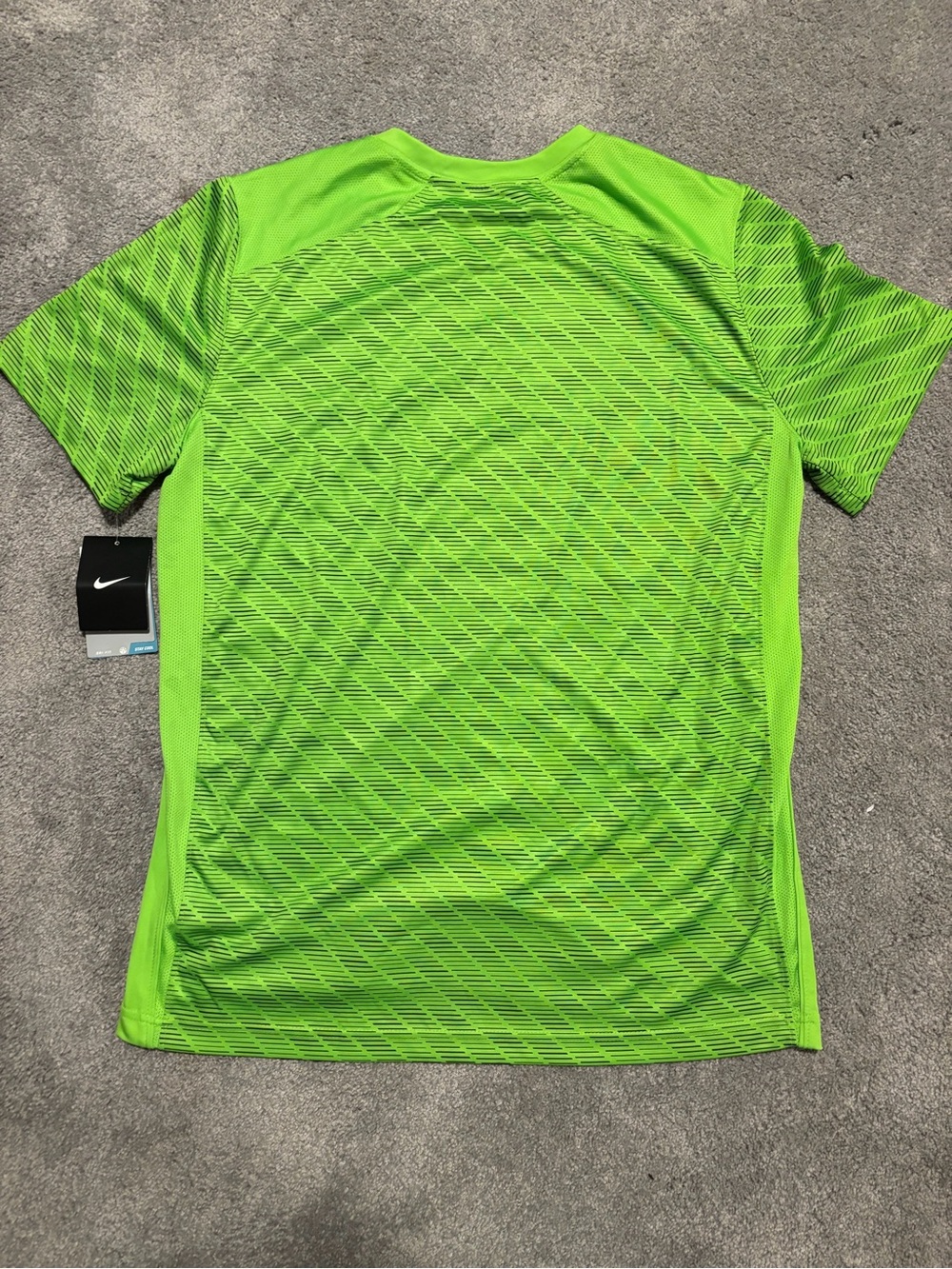 Nike Men's Neon Green Dri-FIT Performance Tee - Picture 5 of 7